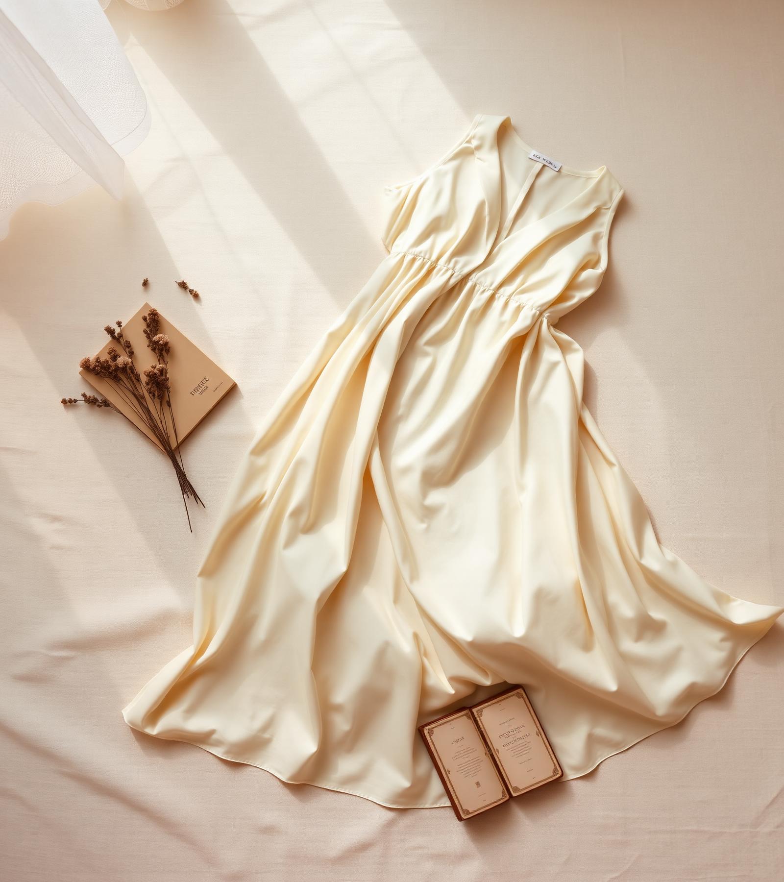 Ivory silk dress