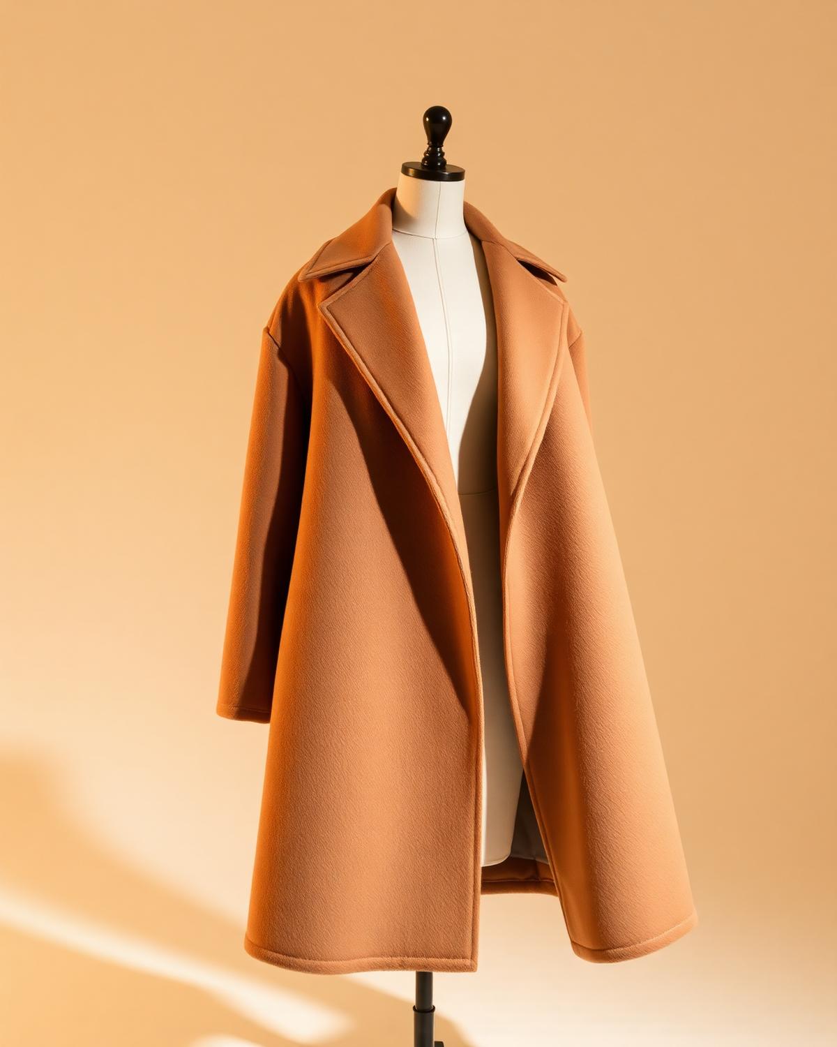 Camel cocoon coat